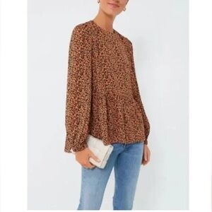 Pomander Place Carlota Leopard Peplum Blouse